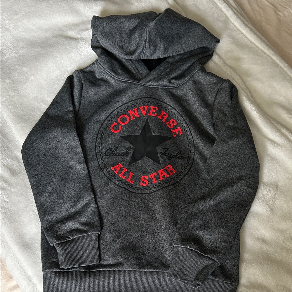 4T - Converse Dark Gray Hoodie with Red Accents